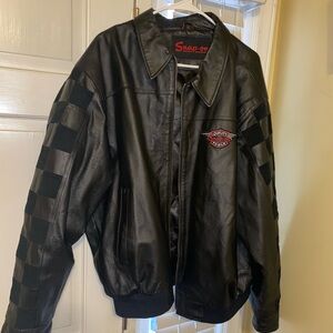 Snap-on 90’s Vintage Black Leather Varsity Jacket